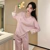 Women's pajamas new spring and summer ice silk comfortable and high-end new Chinese style loungewear set retro thin