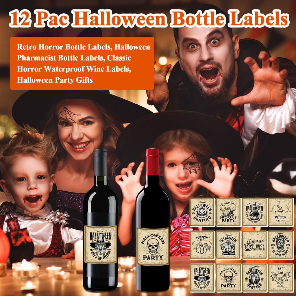 Halloween Decoration Retro Stickers Red Wine Stickers Scene Decoration Props Party Supplies