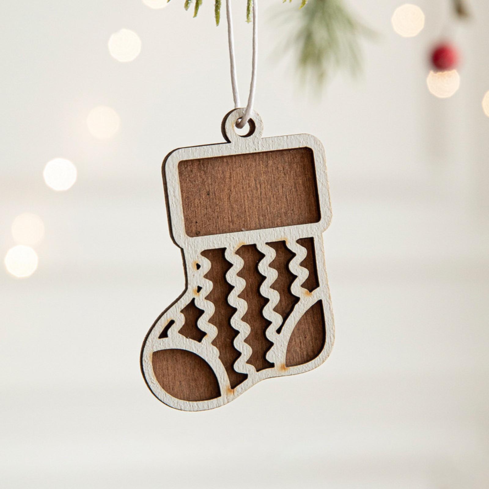 

Деревянные елочные украшения, подвесные рождественские украшения, деревенские и зимние украшения для рождественской вечеринки у рождественской елки One Size