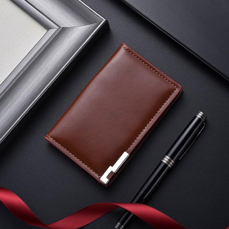 Slim Mens Bifold Wallet PU Leather Card Holder Minimalist Urban Style Lightweight Multi-Card Compartment