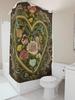 Vintage Heart Floral Shower Curtain - Romantic Rose And Vine Design For A Waterproof And Unique Bathroom Dcor Set