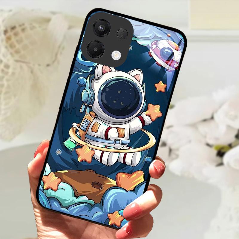 For OPPO K13 5G Case Cool Lion Wolf Tempered Glass Back Cover For OPPO K13 OPPOK13 Phone Case Protective Shell K 13 Fundas Capa