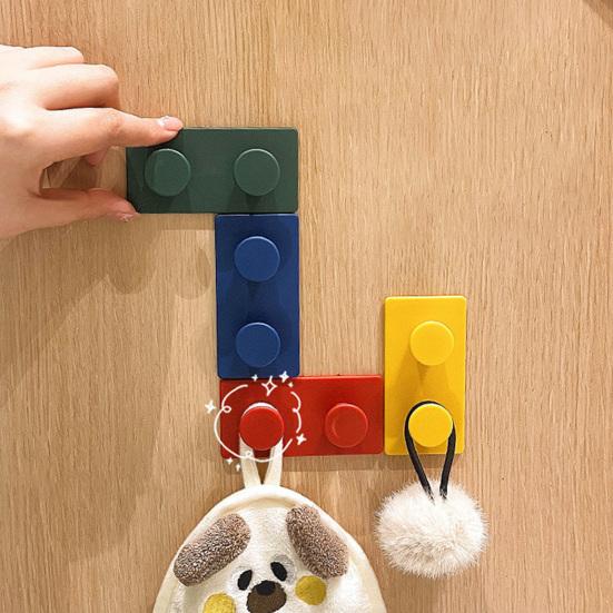 Yousheng 4 Stück Klebehaken Wandhaken Bohrerfreie Haken Bausteinform Mehrzweckhaken für Schlüssel Masken Ladekabel