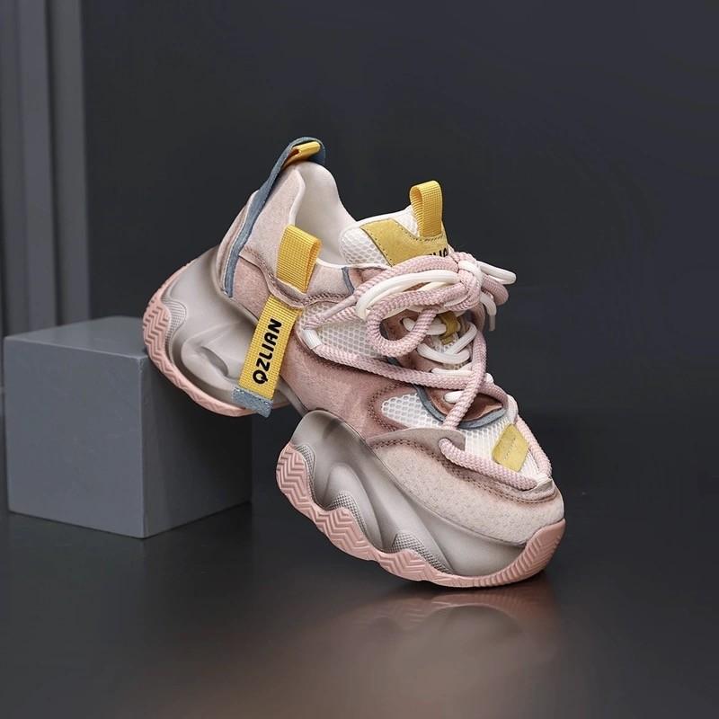 Small man, thick sole increases height, spring and autumn new mesh breathable sports fashion casual style dad shoes woman