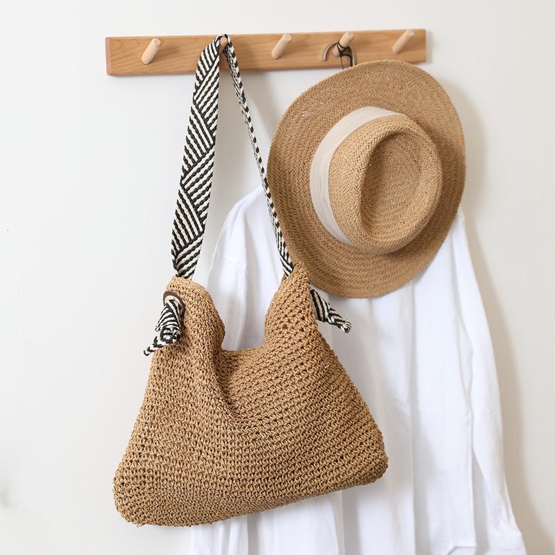 Ladies Fashi Summer Straw Crossbody Bag Women Beach Holiday Shopping Woven Shoulder Handbag Messenger Purses For Women Bags