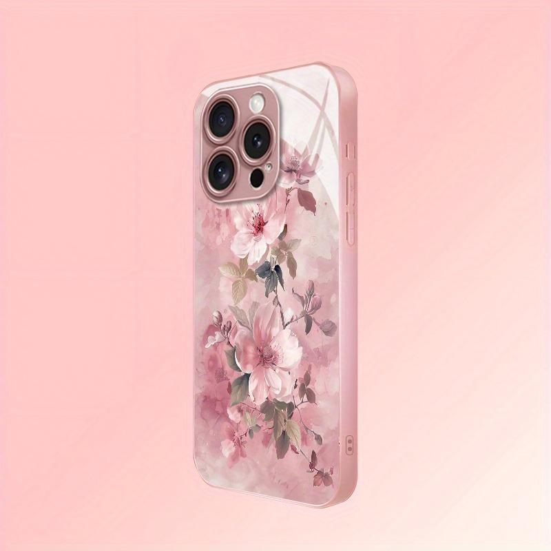 Graffiti Blumenkunst Muster Metallische Farbe Glas Harte Handyhülle Für iPhone 17 Air 17 16 15 14 13 12 11 Pro Max Plus 16E Hülle