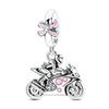 925 Sterling Silver Charms Bead Cool Motorcycle Girl Dangle Fit Original Bracelet DIY Women Jewelry Gift