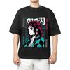 Demon Slayer Nezuko Kamado Anime Comfortable Fashion Vintage Double-Sided Band Graphic Print Women And Men T-shirts