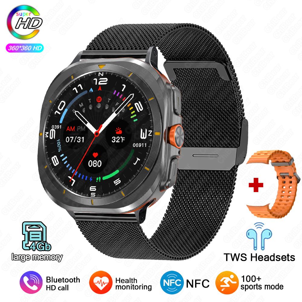 2025 New Smartwatch Watch 7 Man Woman Sports Outdoor Compass Bluetooth Call 32GB NFC Heart Rate Weather For Samsung Smartwatch