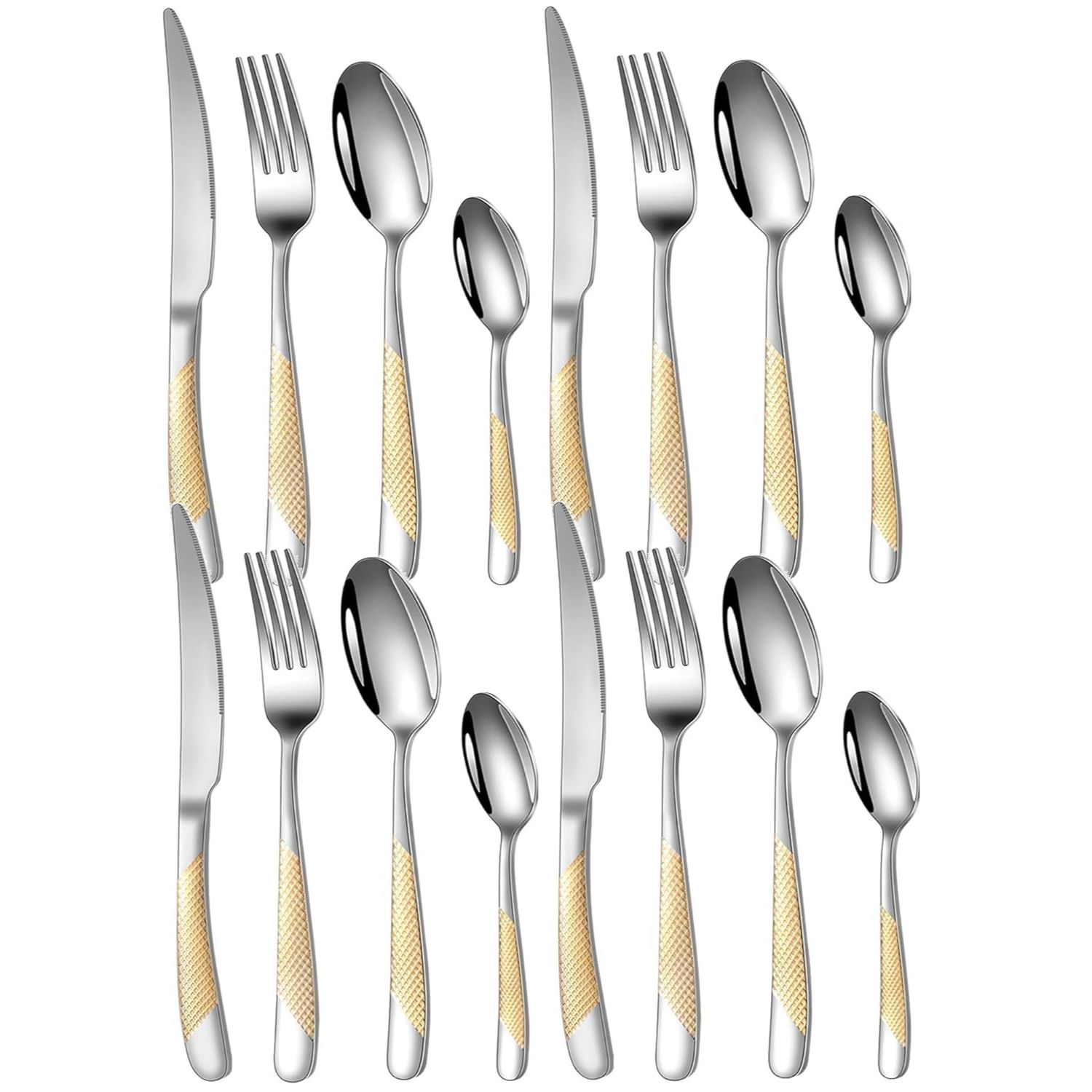 

Набор столовых приборов из нержавеющей стали с золотым зеркальным покрытием, медный набор столового серебра, набор столовых приборов цвета розового золота