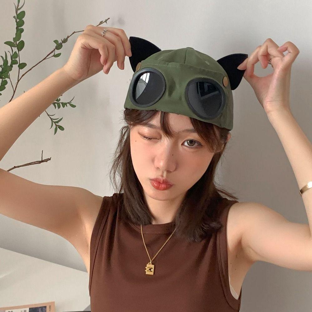 Tilbehør Solhatt Justerbar Caps Pilotlue Dame Baseballcaps Koreansk Stil Solskjerm