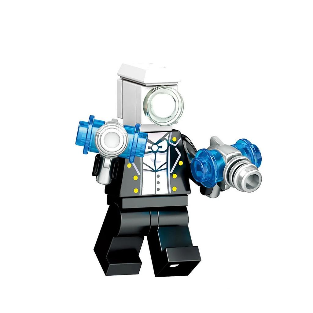 Muž na záchodě Sleduje Muže Sestavujícího Stavebnice