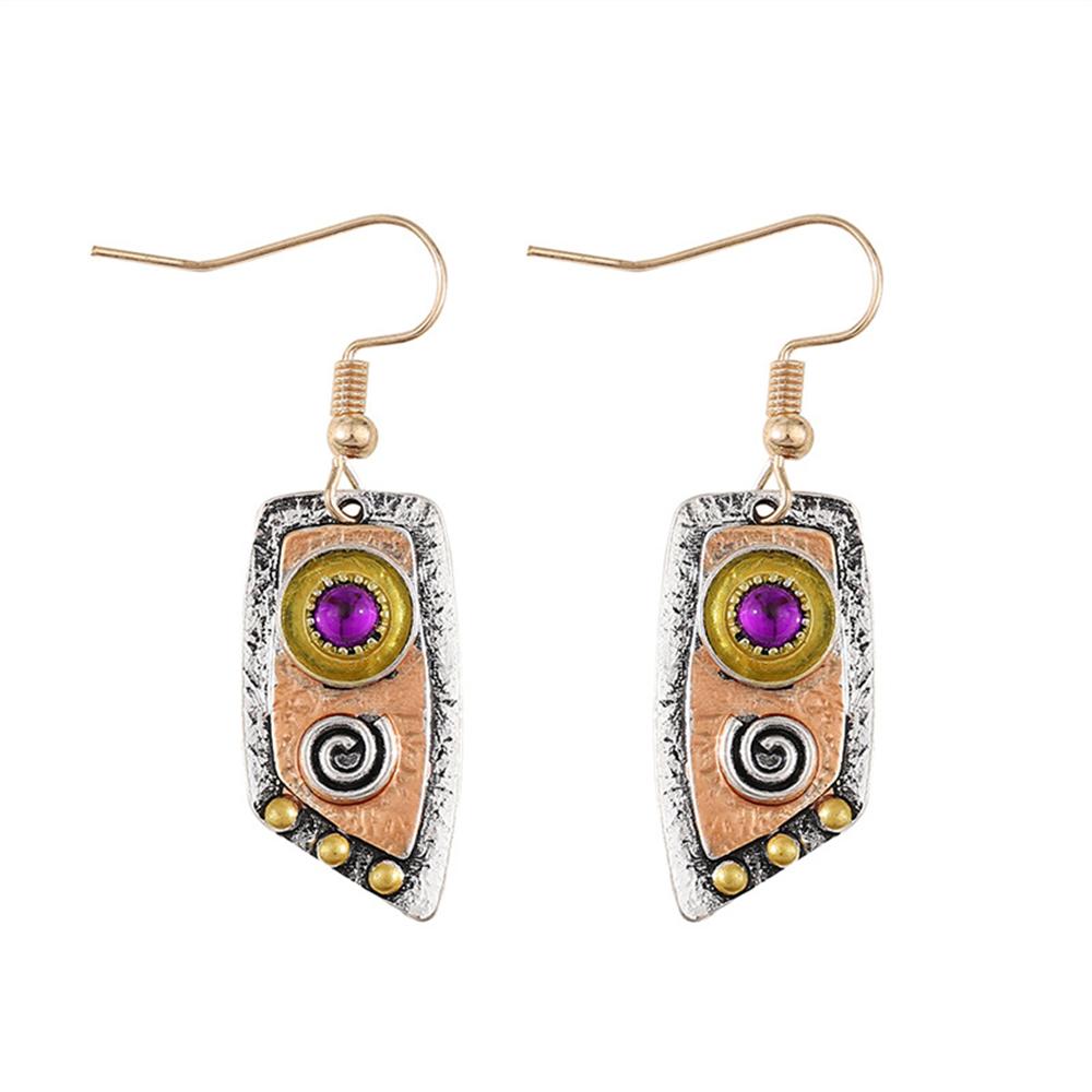 New Retro Leather Pattern Fashion Personality Camouflage Leopard Print Symmetrical Women's Earrings Wholesale