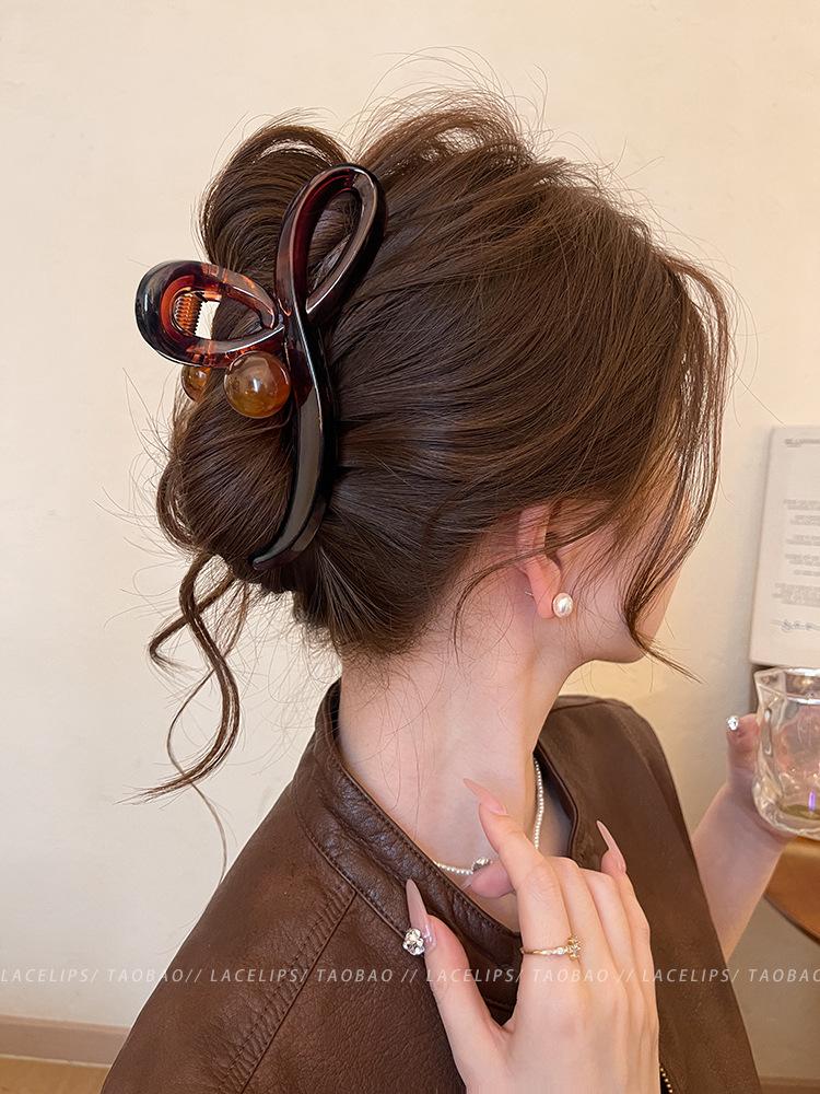 2025 Korean Style Large Updo Hair Clip for Thick Hair – Elegant Autumn Women’s Shark Clip