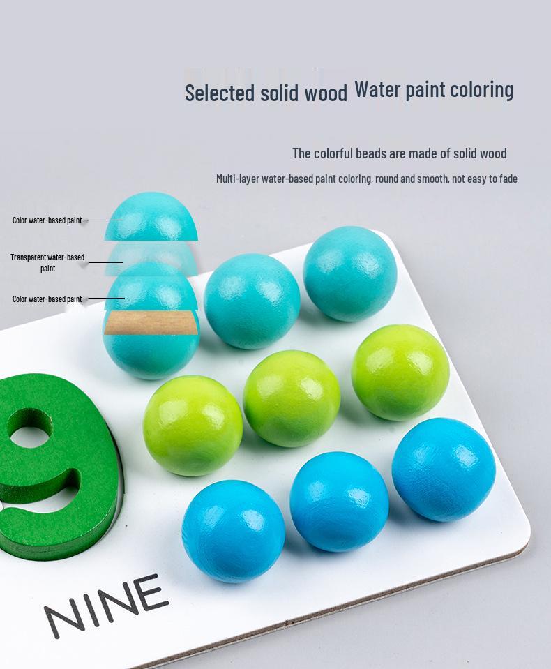 Wooden Number Operation Flashcards & Beads Puzzle Game for Kids