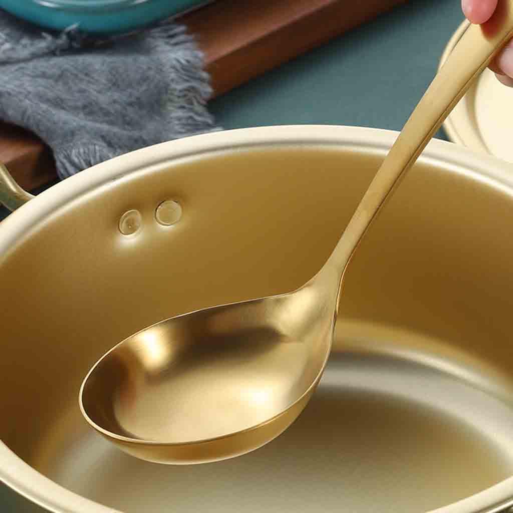 Rainbow oțel inoxidabil supă lingură amestecare instrumente de băut metal mare desert