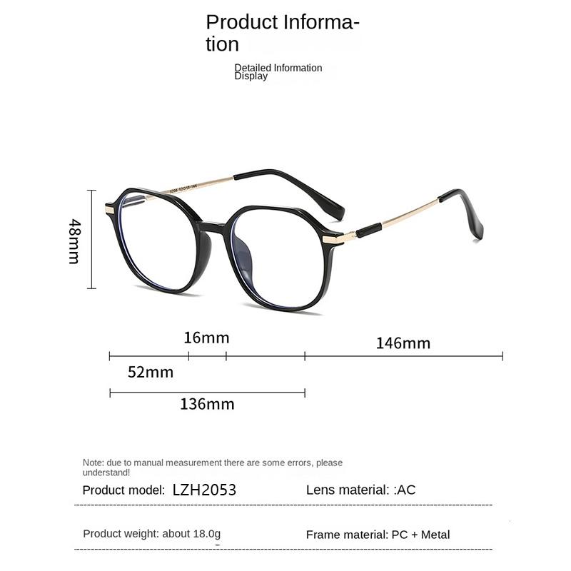 2Pcs Myopia Glasses Women Blue Light Computer Eyeglasses Girls Metal Round Frame Shortsighted Eyewear