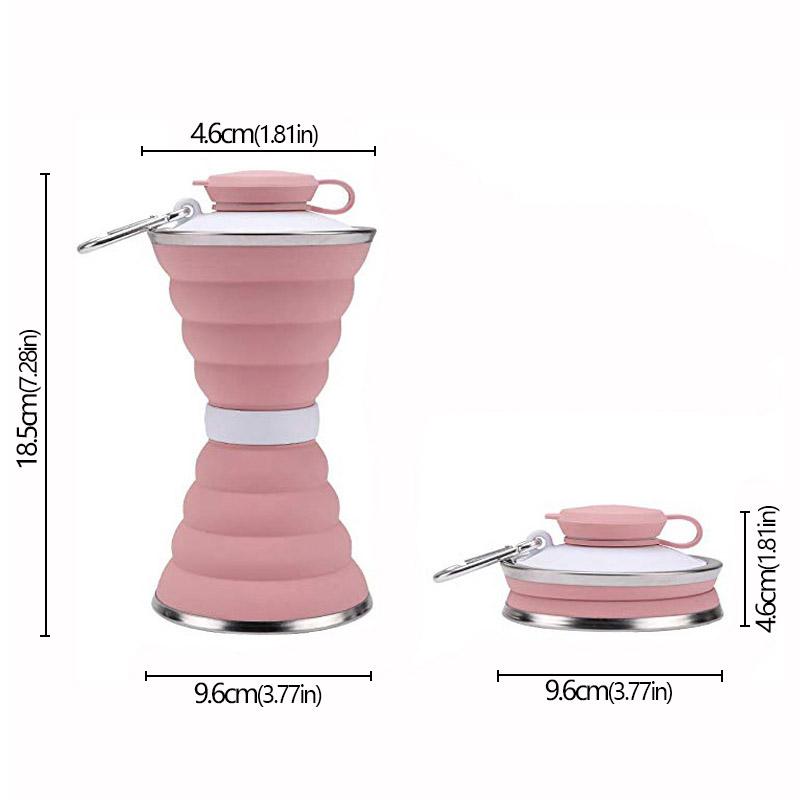 500mL New Portable Silicone Sports Foldable Water Bottle Soft Kettle Food Grade Silicone Folding Cup Water Drinking Bottle Cup