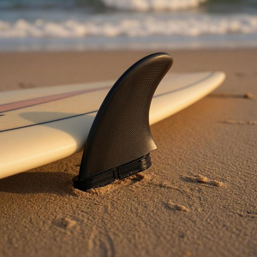 3 Pieces Surfboard Fin with DoubleTab Base Removable Textured for Surfers Orange