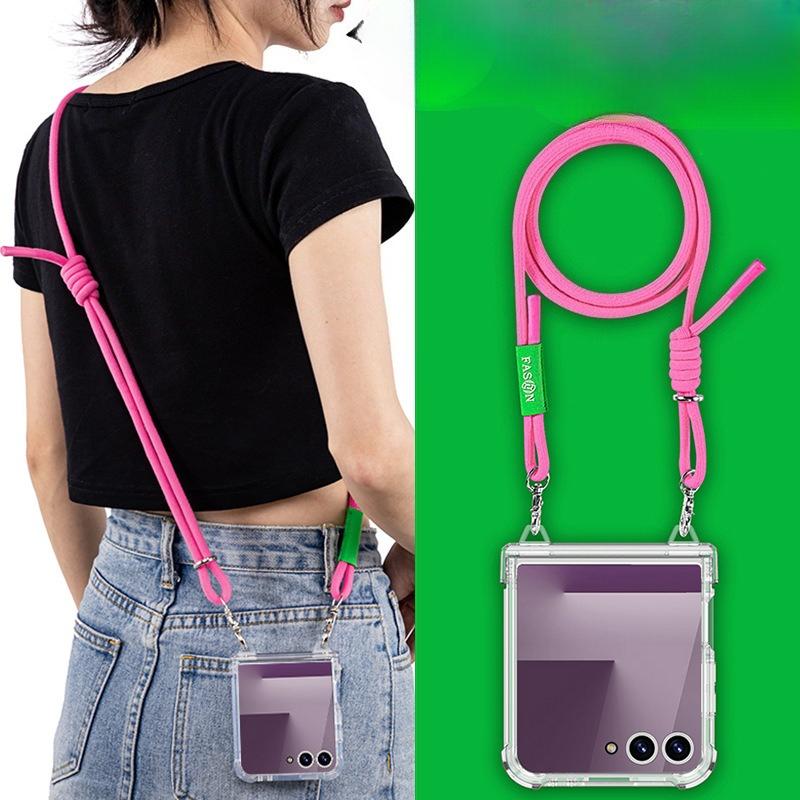 Pouzdro na mobilní telefon Samsung Z Flip7 Airbagový hřídel Plně zabalený ramenní popruh Flip7 Tpu Průhledné pouzdro