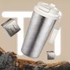 Portable Coffee Cup Pure Titanium Water Bottle Light Luxury Thermos Cup  Outdoor