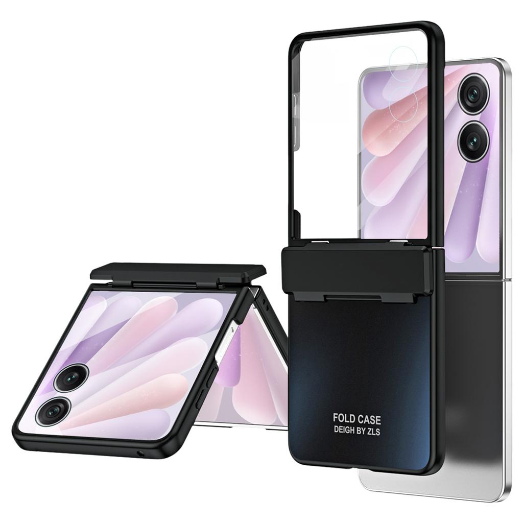 For Honor Magic V Flip 2 Case Electroplating Hard PC Protective Phone Cover with Screen Protector