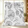 Floral Series Fleece Blanket High-Density Plush, Soft & Warm Minimalist Black-White Design, Cozy Home Decor for Indoor Use, Christmas & Halloween