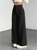 High Waist Corduroy Women's Wide Leg Pants - Casual, Loose, Floor-Length, Solid Color.