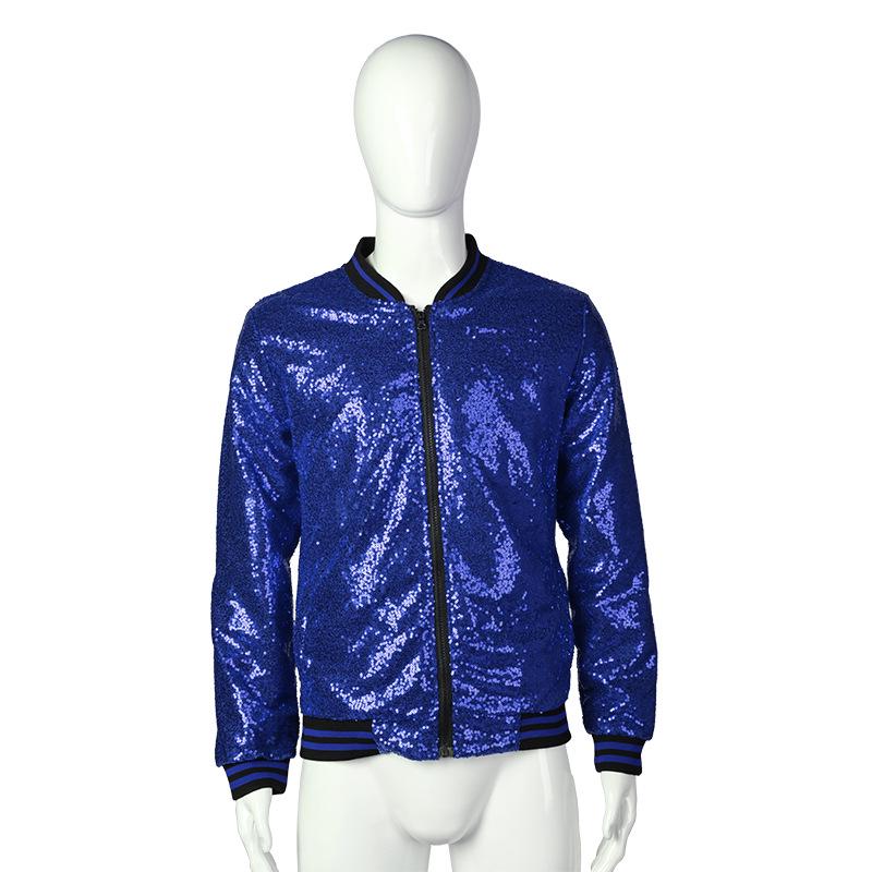 Men's Plus Size Sequin Dancewear Zip Cardigan Jacket - Bestseller