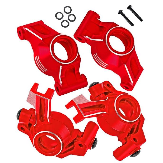 Aluminum Caster Block,Steering Blocks,Rear Stub Axle Carriers Upgrades Part for 1/10 WideMaxx/X-Maxx,RC Steering Block w/Bearings Hops up,RC Truck