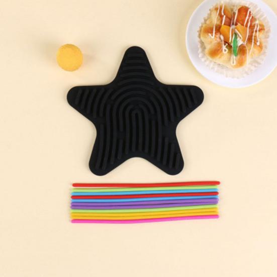 Star Silicone Sensory Activity Board Double Sided Stress Relief Sensory Board with Strings Boys Girls Silent Fidget Toy Party Favors