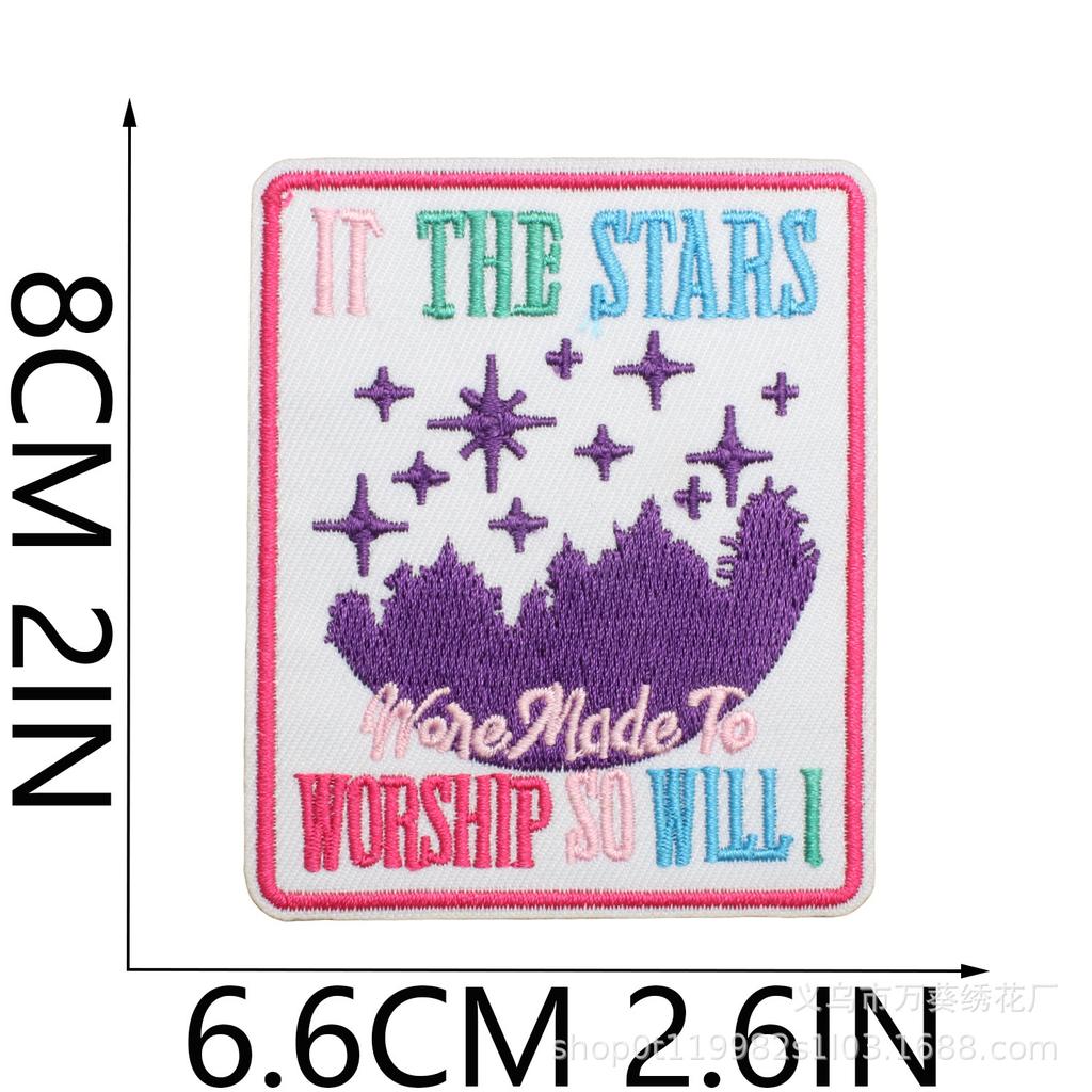 Believe In Light Positive Energy Embroidery Cloth Sticker Bag Decoration Jesu Patch Sticker Faith English Alphabet Embroidery Seal Ironing