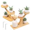 2Pcs Bamboo Succulents Plant Stand Tabletop Small Multi Layer Flowerpot Holder or Windowsill Balcony Garden Decorations