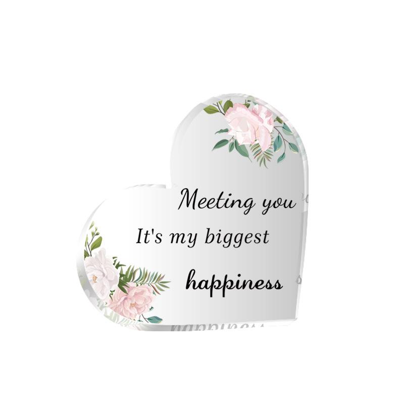 Valentine's Day Gift Desktop Living Room Bedroom Decoration Transparent Acrylic Heart Ornament