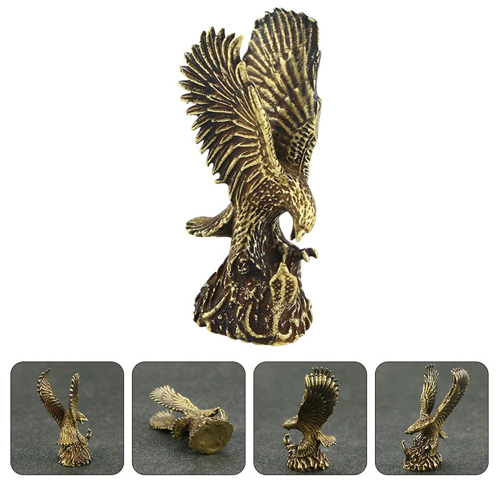 Rzeźba Orła Statua Znaczki do Rękodzieła Styl Vintage Dekoracja Biurka Figurka z Mosiądzu Symulacja