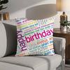 classic Happy birthday Pillow Case Sofa Decorative Home Double-sided Printing Short Plush Cushion Pillow Cover Holiday Gift