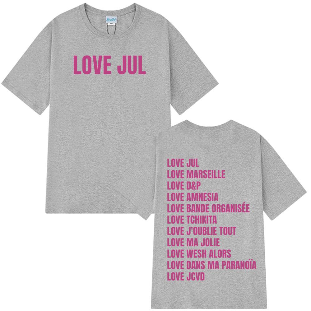 

Harajuku Love Jul Men s and Women s T-shirts, Pop Music Fashion Casual Hip-hop T-shirt Summer Print 100% Pure Cotton T-shirt 2XL