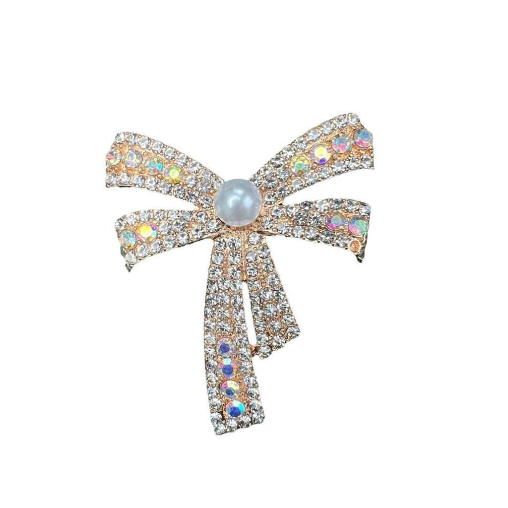 Chic Bowknot Brooch for Men Women Fashion Rhinestone Bow Brooches Pins Jewelry Accessories Party Gifts