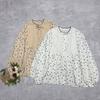 Johnature Japanese Embroidery Lace Polka Dot Shirt Spring Summer Casual Balloon Sleeve Shirt Women Loose Forest Tops