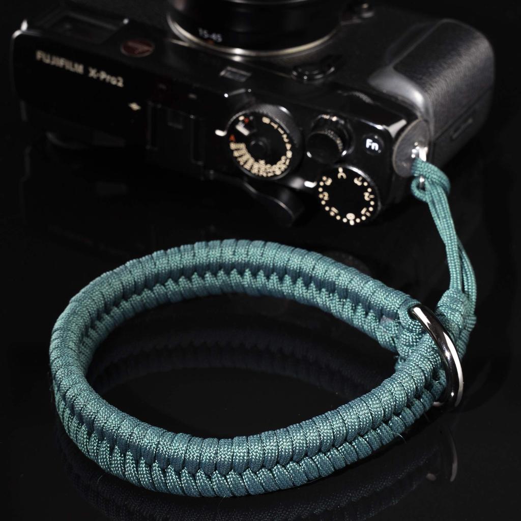 Camera Wrist Strap Paracord Camera Hand Strap Wrist Lanyard for DSLR or Mirrorless MID [Qiang Ni] - High-End Cameras, Black, (Turquoise)