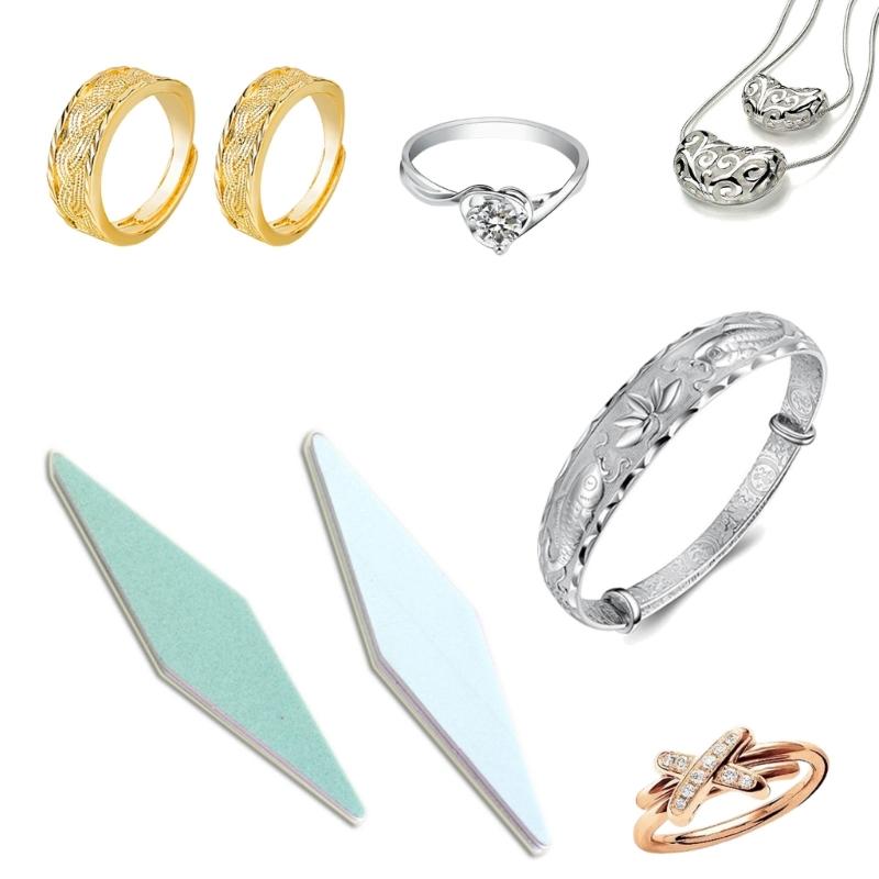 Set of 20 Polishing Sticks Set Jewelry Sanding Tools Diamond Shape Cleaning Spong Sticks Professional Jewelry Polishers