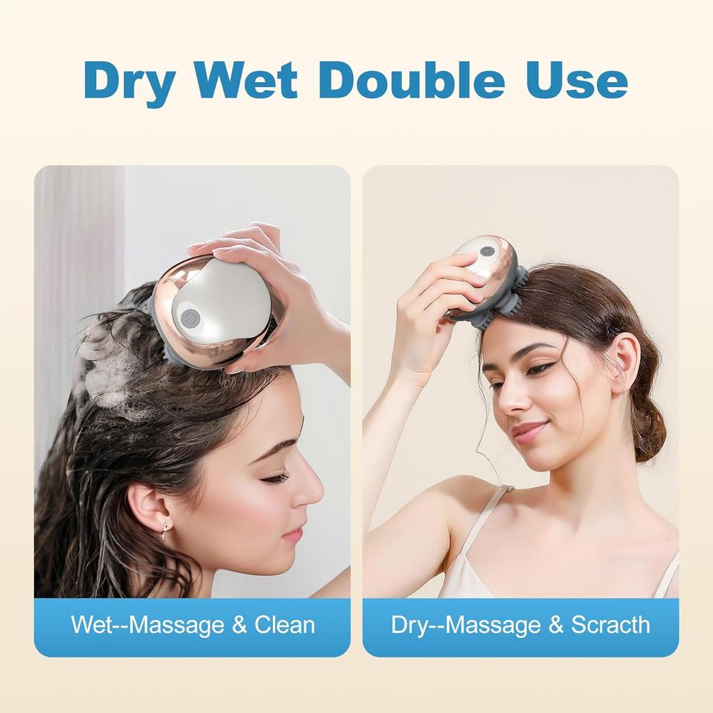 Mini Máquina de Masaje para la Cabeza Silicona Cuero Cabelludo Succión Magnética Carga Silicona Hombro Multifuncional Amasamiento Vibración Spa para la Cabeza