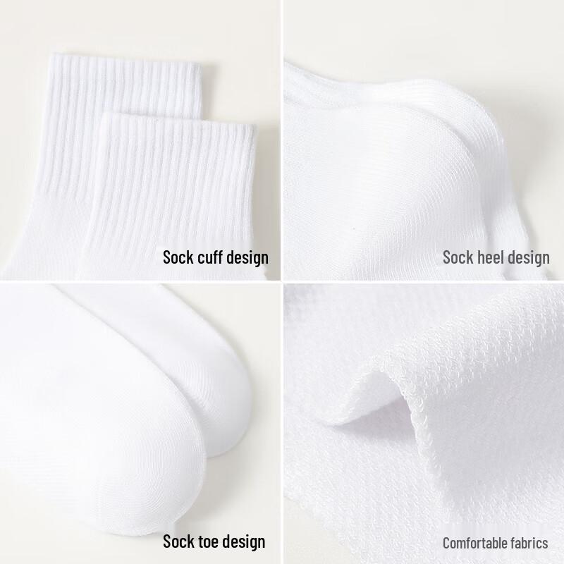 Langsha Kids' Summer White Mesh Mid-Calf Socks