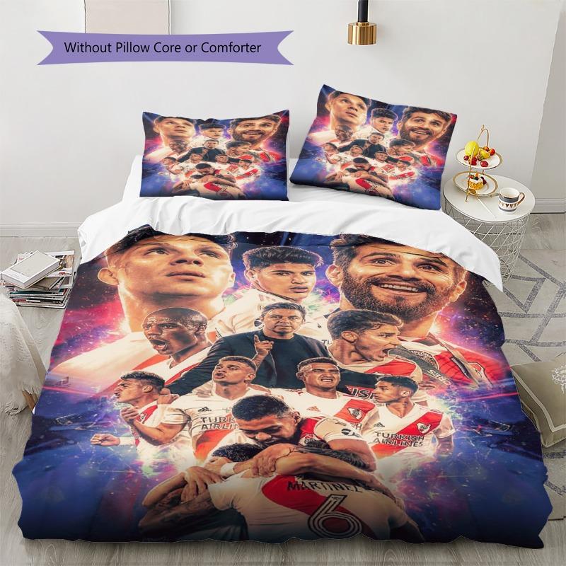 River Plate Team Starry Background Print Duvet Cover Set Soccer Bedding Set Without Pillow Core Comforter Bedroom Decor