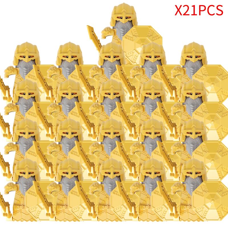 New MOC LOTR Soldier Dwarf Army Figures Armor Guard Warrior Medieval Knights Building Blocks Bricks Toys Gifts