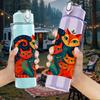 1PC Multicolor Stacked Cat Group 750ml Color Plastic Sports Water Bottle Leakproof Flip Straw Lid For Sports Office Home Use