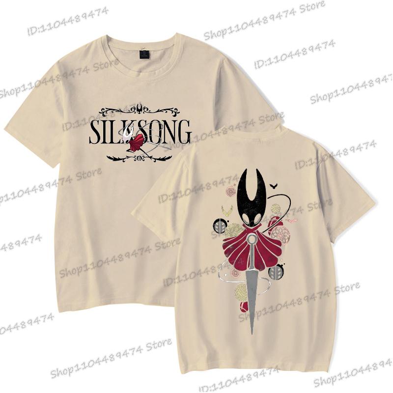 Hollow Knight Silksong Funny Game T-shirts Men Women Crewneck Short Sleeve Y2K Tops Cartoon Style Hollow Knight Unisex Tshirt