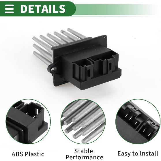 Motoforti HVAC Blower Motor Resistor Heater Blower Resistor for Dodge Durango 2007-2009 Metal ABS No.05061587AA Silver Tone