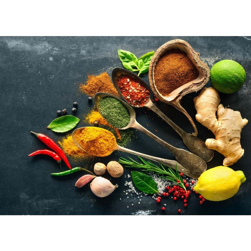 Modern Colorful Spices Chili Seasoning Spoon Posters and Prints Canvas Printing Wall Art Picture for Restaurant Kitchen Decor