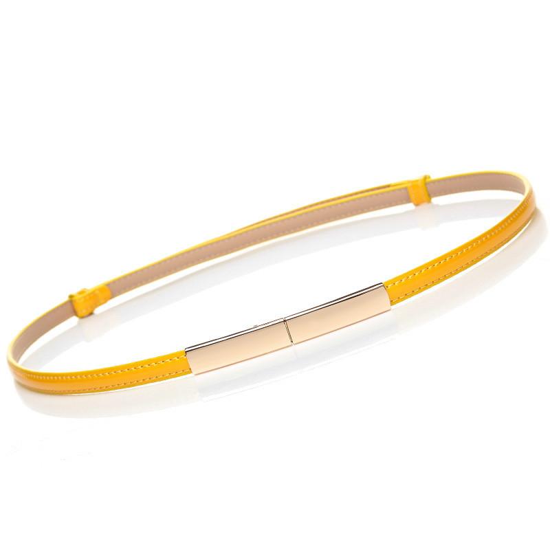 Leather Belt For Women With Round Alloy Buckle And Slim Design Perfect For Casual And Office Wear